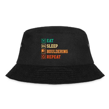 Eat Sleep Bouldering Repeat Rock Boulder Climbing - Bucket Hat - Schwarz - Vorne - Lela (165cm)