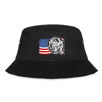 BARBET America Flag Dogs Dog Wilsigns - Bucket Hat - black - Front - Lela (165cm)
