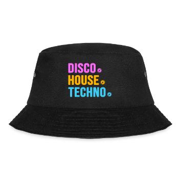 Disco House Techno ballern hard Bass Rave - Bucket Hat - Schwarz - Vorne - Lela (165cm)