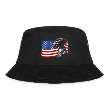 Deutsch Kurzhaar Amerika Fahne Hunde Wilsigns - Bucket Hat - Schwarz - Vorne - Lela (165cm)