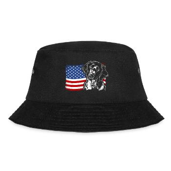 Großer Münsterländer Amerika Fahne Hunde Wilsigns - Bucket Hat - Schwarz - Vorne - Lela (165cm)