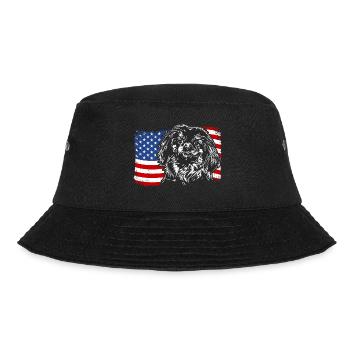 Pekingese America Flag Dog Dogs Wilsigns - Bucket Hat - black - Front - Lela (165cm)