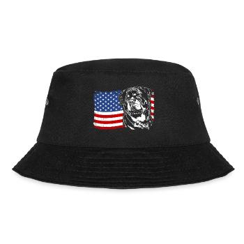Rottweiler America Flag Dog Dogs Wilsigns - Bucket Hat - black - Front - Lela (165cm)
