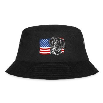 Small Münsterländer America Flag Dog Dogs - Bucket Hat - black - Front - Lela (165cm)