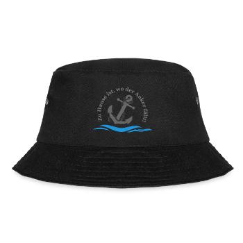 Zu Hause ist, wo der Anker fällt! - Bucket Hat - Schwarz - Vorne - Lela (165cm)