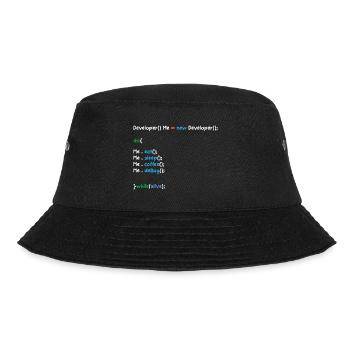 Developer Graphic Coder Programmer Computer Geek P - Bucket Hat - Schwarz - Vorne - Lela (165cm)