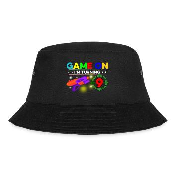 Game On I'm Turning Nine Lasertag Player Lasergame - Bucket Hat - Schwarz - Vorne - Lela (165cm)