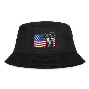 German Pinscher America Flag Dogs Wilsigns - Bucket Hat - black - Front - Lela (165cm)