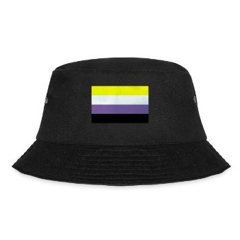 Nonbinary Pride Flag - Bucket Hat - black - Front - Lela (165cm)