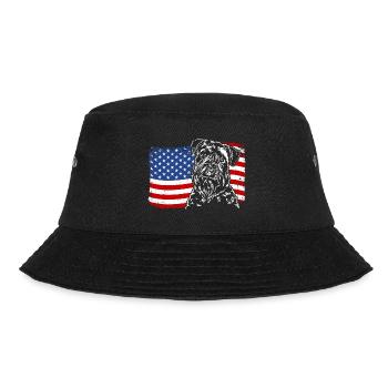 Irish Soft Coated Wheaten Terrier America Flag - Bucket Hat - black - Front - Lela (165cm)