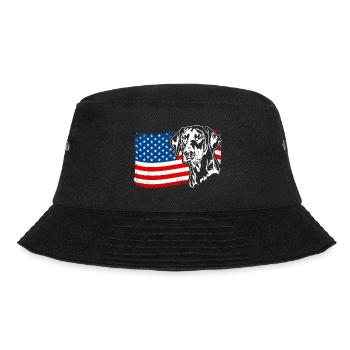 Dobermann Amerika Fahne Hunde Dobie Wilsigns - Bucket Hat - Schwarz - Vorne - Lela (165cm)