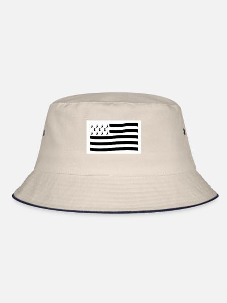 Breton flag symbol Brittany gift - Bucket Hat - ecru/navy - Front