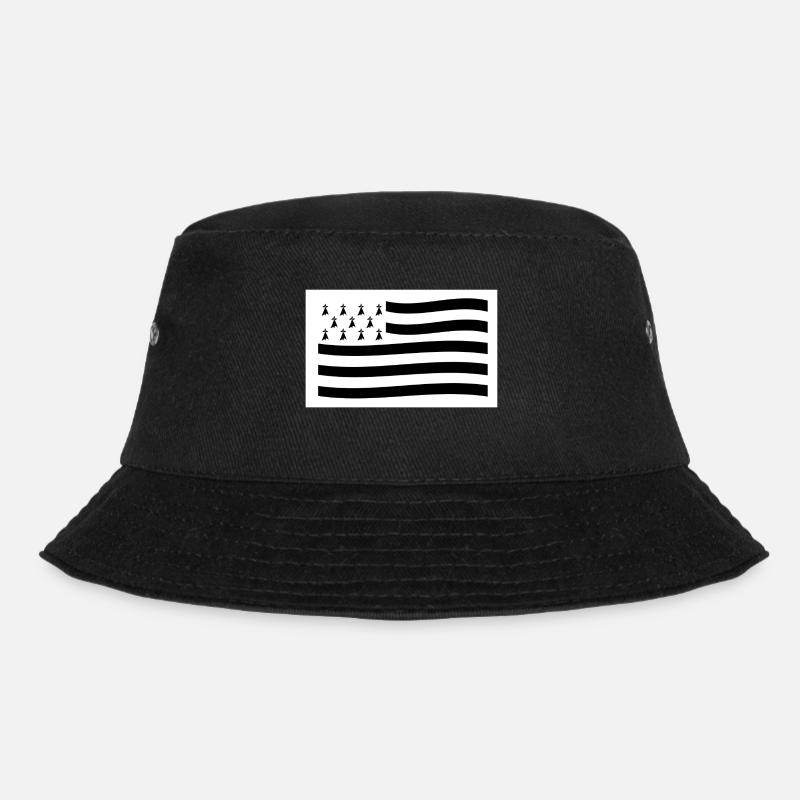 Bretonische Flagge Symbol Bretagne Geschenk - Bucket Hat - Schwarz