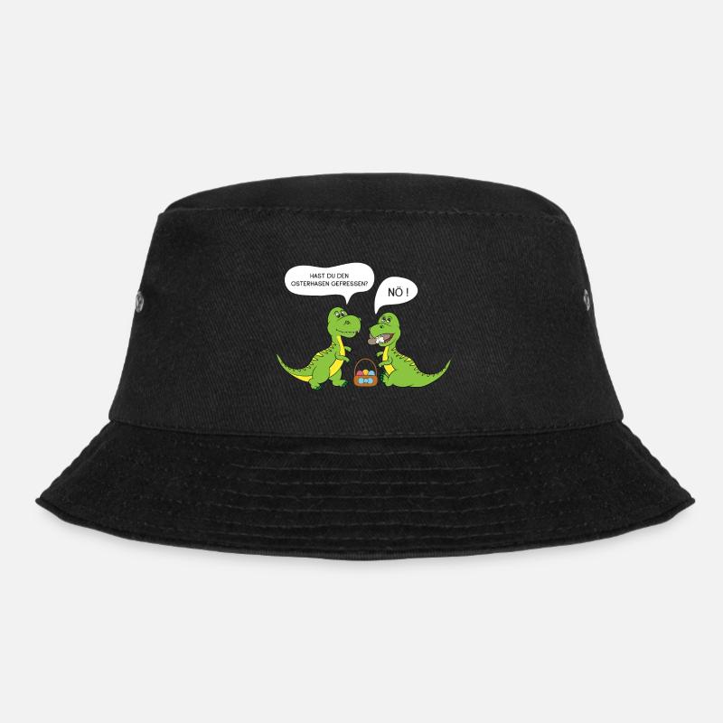Hast du den Osterhasen gefressen? Dinosaurier - Bucket Hat - Schwarz