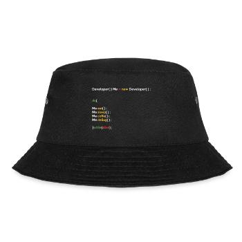 Eat Sleep Code Repeat Coder Programmer Software De - Bucket Hat - Schwarz - Vorne - Lela (165cm)