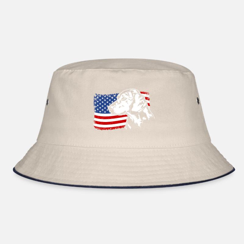 ALPINE DACHSBRACKE Amerika Fahne Hund Wilsigns Bucket Hat