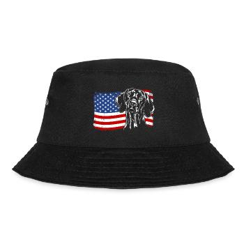 Magyar Vizsla America Flag Dogs Dog Wilsigns - Bucket Hat - black - Front - Lela (165cm)