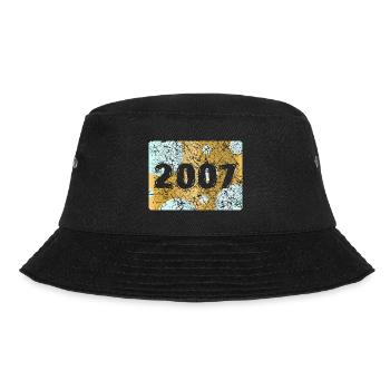 Zahl 2007 - Bucket Hat - Schwarz - Vorne - Lela (165cm)