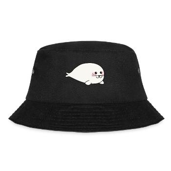 Cute seal baby / Süße Robbe - Bucket Hat - Schwarz - Vorne - Lela (165cm)