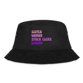 Sister Woman Stock Clerk Legend Finance Bookkeepin - Bucket Hat - Schwarz - Vorne - Lela (165cm)