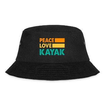 Peace Love Kayak Canoe Kayaking Rower Rowing Paddl - Bucket Hat - Schwarz - Vorne - Lela (165cm)