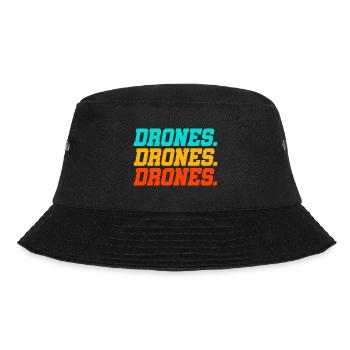 Retro Graphic Drone Flying Quadcopter Pilot RC Dro - Bucket Hat - black - Front - Lela (165cm)