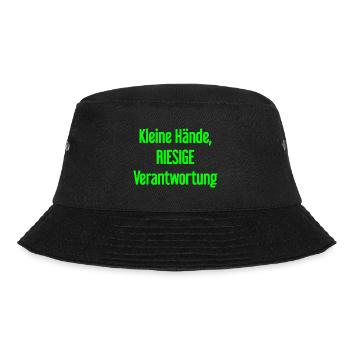 Small Hands, Huge Responsibility Parent Saying - Bucket Hat - black - Front - Lela (165cm)