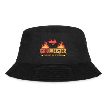 Grillmeister Grill | Männer Geschenke - Bucket Hat - Schwarz - Vorne - Lela (165cm)