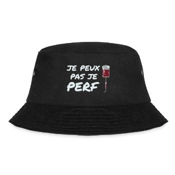 Ich kann nicht perf, Krankenschwester Humor Geschenkidee - Bucket Hat - Schwarz - Vorne - Lela (165cm)