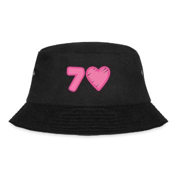 70. Geburtstag Herz - Bucket Hat - Schwarz - Vorne - Lela (165cm)