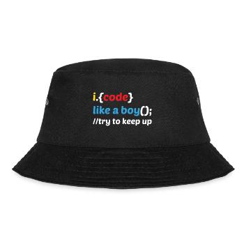 Code Like A Boy Coder Programmer Software Develope - Bucket Hat - Schwarz - Vorne - Lela (165cm)