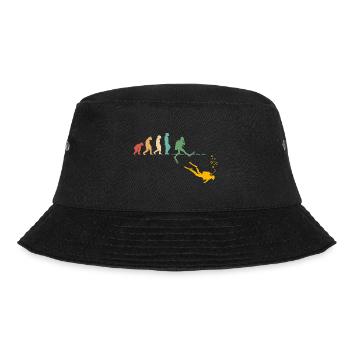 Evolution Graphic Diver Diving Scuba Diver Apnoe S - Bucket Hat - Schwarz - Vorne - Lela (165cm)