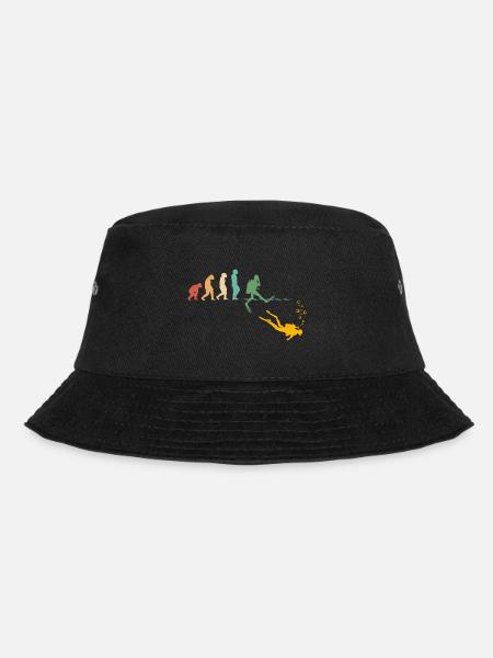 Evolution Graphic Diver Diving Scuba Diver Apnoe S - Bucket Hat - Schwarz