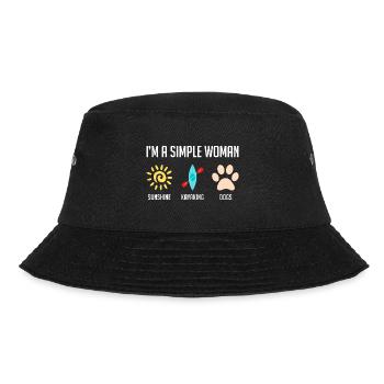 I'm A Simple Woman Sunshine Kayaking Dogs Kayak Ca - Bucket Hat - Schwarz - Vorne - Lela (165cm)