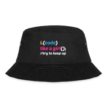 Code Like A Girl Coder Programmer Software Develop - Bucket Hat - Schwarz - Vorne - Lela (165cm)