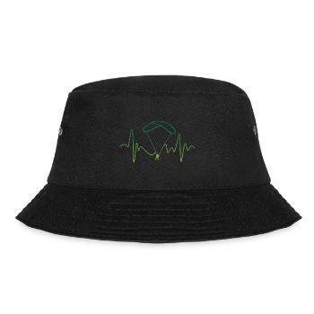 Heartbeat Graphic Paragliding Paraglider Skydiver - Bucket Hat - Schwarz - Vorne - Lela (165cm)