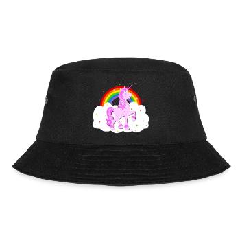 Einhorn Regenbogen Sterne Wolke Unicorn - Bucket Hat - Schwarz - Vorne - Lela (165cm)