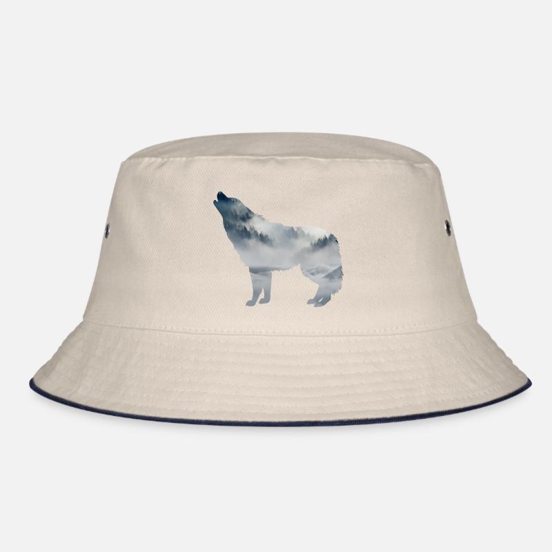 Wolf Silhouette Bucket Hat