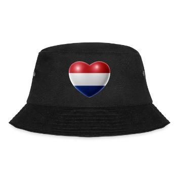Heart (Netherlands / Nederland) - Bucket Hat - black - Front - Lela (165cm)