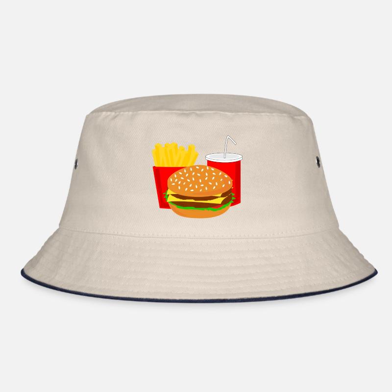 Burger Menu Fast Food Cola Gift Gift Idea Bucket Hat
