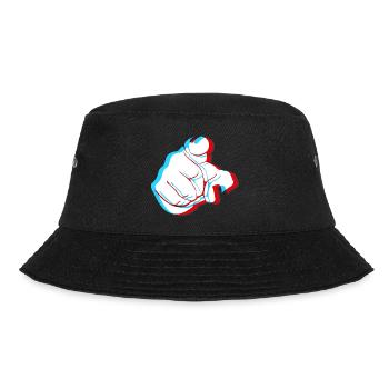 I want YOU - 3D Finger, Finger - Bucket Hat - Schwarz - Vorne - Lela (165cm)