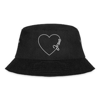 Jesus Liebe Love Herz Symbol - Bucket Hat - Schwarz - Vorne - Lela (165cm)