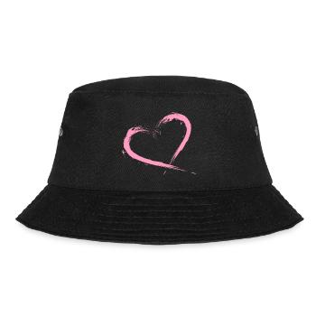 Heart brush pink vector graphic - Bucket Hat - black - Front - Lela (165cm)