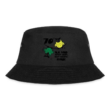 70 birthday, owls on the wire rope, round - Bucket Hat - black - Front - Lela (165cm)