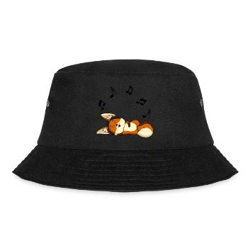 Glücklicher Fennek Fuchs genießt seine Musik - Bucket Hat - Schwarz - Vorne - Lela (165cm)