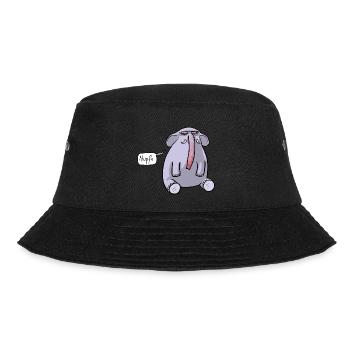 Elefant Schnupfen - Bucket Hat - Schwarz - Vorne - Lela (165cm)
