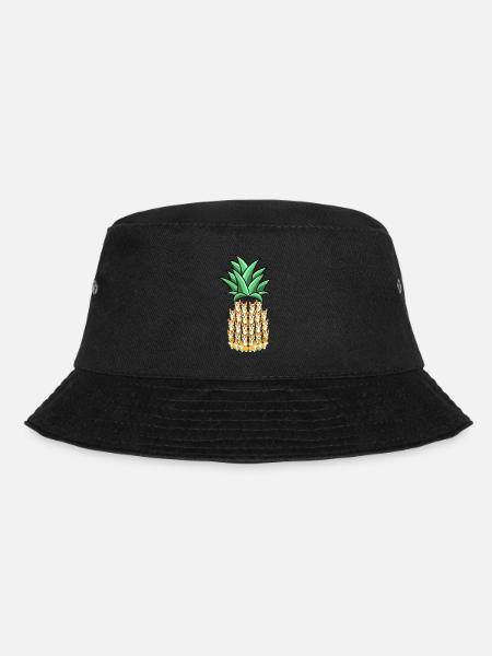Ananas - Bucket Hat - Schwarz
