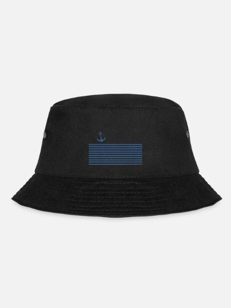 Ancre bande de régate nautique pour bateau capitaine - Bob - noir