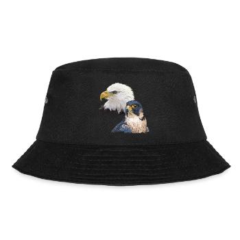 Wanderfalke und amerikanische Zigarre - Bucket Hat - Schwarz - Vorne - Lela (165cm)