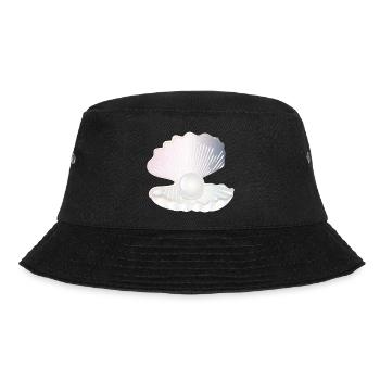 iridescent open shell with large pearl - Bucket Hat - black - Front - Lela (165cm)